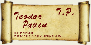 Teodor Pavin vizit kartica